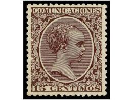 ** ESPAÑA. Ed.219. 15 Cts. Castaño Violeta. Centraje Perfecto. LUJO. - Autres & Non Classés