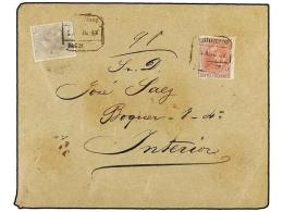 ESPAÑA. Ed.202, 212. 1887. BARCELONA Correo Interior. 10 Cts. Rojo Y 75 Cts.  Gris. Carta... - Autres & Non Classés