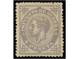 (*) ESPAÑA. Ed.186. 1 Pta. Gris. Centraje Perfecto. PIEZA DE LUJO. Cert. COMEX. Cat. 635€. - Altri & Non Classificati