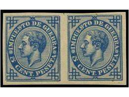 * ESPAÑA. Ed.183ecs. 5 Cent. Azul. ERROR DE COLOR En Pareja SIN DENTAR. Cat. 200€. - Altri & Non Classificati