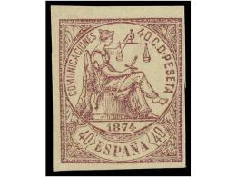 (*) ESPAÑA. Ed.148s. 40 Cts. Lila SIN DENTAR. Cat. 335€. - Altri & Non Classificati