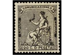 * ESPAÑA. Ed.134. 20 Cts. Negro. PIEZA DE LUJO. Cat. 150€. - Other & Unclassified