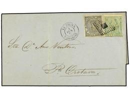 ESPAÑA. Ed.133,141. 1874. LA PALMA A OROTAVA. 10 Cts. Verde Y 5 Cts. Negro De I.G. Mat.... - Other & Unclassified