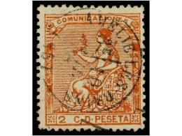 ° ESPAÑA. Ed.131. 2 Cts. Naranja, Mat. Fechador AMELIE-LES-BAINS. PRECIOSO. - Otros & Sin Clasificación