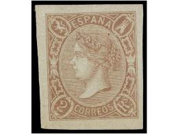 ** ESPAÑA. Ed.73. 2 Reales Lila. Márgenes Excepcionales. PIEZA DE LUJO. Cert. COMEX. Cat.... - Andere & Zonder Classificatie