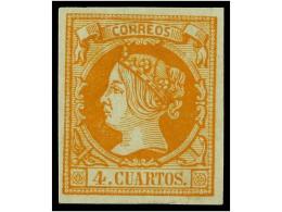 (*) ESPAÑA. Ed.52. 4 Cuartos Amarillo. MAGNÍFICO EJEMPLAR. Cat. 58€. - Otros & Sin Clasificación