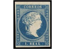 ** ESPAÑA. Ed.49. 1 Real Azul. Muy Bonito Ejemplar. Cat. 29€. - Otros & Sin Clasificación