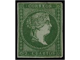 (*) ESPAÑA. Ed.39. 2 Cuartos Verde. PIEZA DE LUJO. Cert. COMEX. Cat. 3.900€. - Andere & Zonder Classificatie