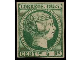 (*) ESPAÑA. Ed.20. 5 Reales Verde. Color Excepcional. MAGNÍFICO EJEMPLAR. Cert. COMEX. Cat.... - Otros & Sin Clasificación