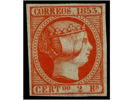 (*) ESPAÑA. Ed.19. 2 Reales Bermellón. PIEZA DE LUJO. Cert. COMEX. Cat. 15.600€. - Andere & Zonder Classificatie