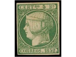 (*) ESPAÑA. Ed.15. 5 Reales Verde. Color Excepcional. PIEZA DE LUJO. Cert. COMEX. Cat. 3.150€. - Sonstige & Ohne Zuordnung