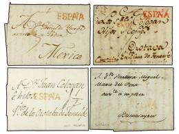 ESPAÑA: PREFILATELIA. 1778-1822. INTERESANTE CONJUNTO Formado Por 8 Cartas Con Marcas ESPAÑA... - Other & Unclassified