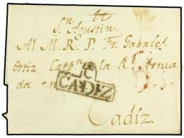 ESPAÑA: PREFILATELIA. (1800 CA.). CHICLANA A CADIZ. Envuelta Sin Fechar Con La Marca C/CADIZ En Negro... - Otros & Sin Clasificación