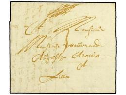 ESPAÑA: PREFILATELIA. 1689. CADIZ A BELGICA. Carta Con Indicación De Porte Manuscrito ´3´... - Other & Unclassified