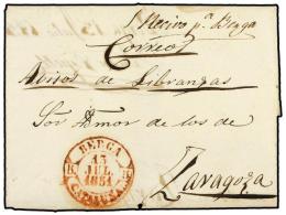 ESPAÑA: PREFILATELIA. 1851. BERGA A BARCELONA. AVISO DE LIBRANZAS. Fechador... - Other & Unclassified