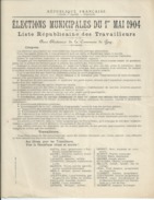 ELECTIONS TRACT  HAUTES ALPES GAP 1904 - Documents Historiques