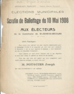 ELECTIONS TRACT  HAUTES ALPES ST JEAN ST NICOLAS 1908 - Documents Historiques