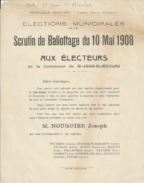 ELECTIONS TRACT  HAUTES ALPES ST JEAN ST NICOLAS 1908 - Historical Documents