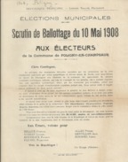 ELECTIONS TRACT  HAUTES ALPES POLIGNY EN CHAMPSAUR 1908 - Historische Dokumente