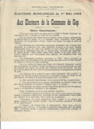 ELECTIONS TRACT  HAUTES ALPES GAP 1904 - Documents Historiques