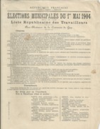 ELECTIONS TRACT  HAUTES ALPES GAP 1904 - Historische Dokumente