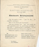 ELECTIONS TRACT  HAUTES ALPES BRIANCON 1929 - Historical Documents