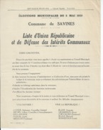 ELECTIONS TRACT  HAUTES ALPES SAVINES 1929 - Historische Dokumente