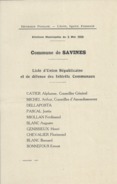 ELECTIONS TRACT  HAUTES ALPES SAVINES 1929 - Historische Dokumente