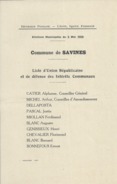 ELECTIONS TRACT  HAUTES ALPES SAVINES 1929 - Historical Documents