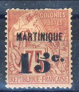 Martinique 1888 - 91 N. 18 C. 15 Su C. 75 Rosa MLH Cat. € 220 - Neufs