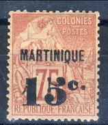 Martinique 1888 - 91 N. 18 C. 15 Su C. 75 Rosa MLH Cat. € 220 - Neufs