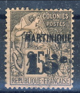 Martinique 1888 - 91 N. 17 C. 15 Su C. 25 Nero Su Rosa MLH Cat. € 45 - Neufs