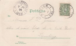 Luxembourg Remich Jolie Carte Postale 1899 - 1895 Adolphe Profil