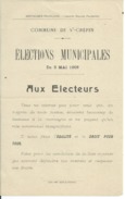 ELECTIONS TRACT  HAUTES ALPES SAINT CREPIN 1908 - Historical Documents