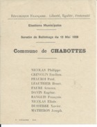 ELECTIONS TRACT  HAUTES ALPES CHABOTTES 1929 - Historische Dokumente