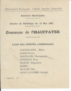 ELECTIONS TRACT  HAUTES ALPES CHAUFFAYER 1929 - Historical Documents