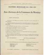 ELECTIONS TRACT  HAUTES ALPES MONTJAY 1929 - Historische Documenten