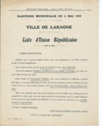 ELECTIONS TRACT  HAUTES ALPES LARAGNE 1929 - Documentos Históricos