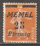 Memel 1922, 25pf On 5c, Scott # 56*, VF Mint Hinged* L2 (A-7) - Unused Stamps