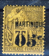 Martinique 1888 - 91 N. 13 Violetto Nero Su Giallo C. 05 Su C. 35 MH Cat. € 25 - Neufs