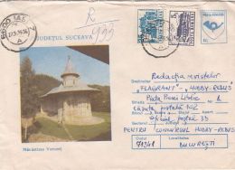 58656- VORONET MONASTERY, ARCHITECTURE, REGISTERED COVER STATIONERY, 1993, ROMANIA - Abdijen En Kloosters