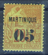 Martinique 1888 - 91 N. 4 - 05 Su C. 20 Rosso Mattone Su Verde MH Cat. € 20 - Neufs