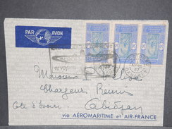 FRANCE / DAHOMEY - Enveloppe De Cotonou Pour Abidjan Par 1 Er Voyage Par Aéromaritime En 1937 - L 6581 - Cartas & Documentos