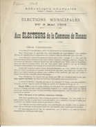 ELECTIONS TRACT  HAUTES ALPES ROSANS 1908 - Historische Dokumente