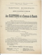 ELECTIONS TRACT  HAUTES ALPES ROMETTE 1908 - Historische Dokumente