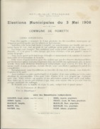 ELECTIONS TRACT  HAUTES ALPES ROMETTE 1908 - Historical Documents