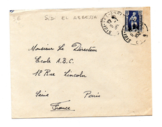 ENVELOPPE DE SIDI EL ABBESSA POUR PARIS DU 09/07/1952 - Brieven En Documenten