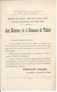 ELECTIONS TRACT  HAUTES ALPES TALLARD 1904 - Documents Historiques