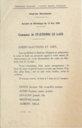ELECTIONS TRACT  HAUTES ALPES SAINT ETIENNE LE LAUS 1929 - Historical Documents