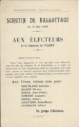 ELECTIONS TRACT  HAUTES ALPES POLIGNY 1908 - Documentos Históricos